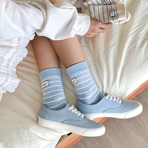 Image of Women's Cute Crew Socks, Casual Athletic Cotton Bowknot Cherry Calf Novelty Socks for Women