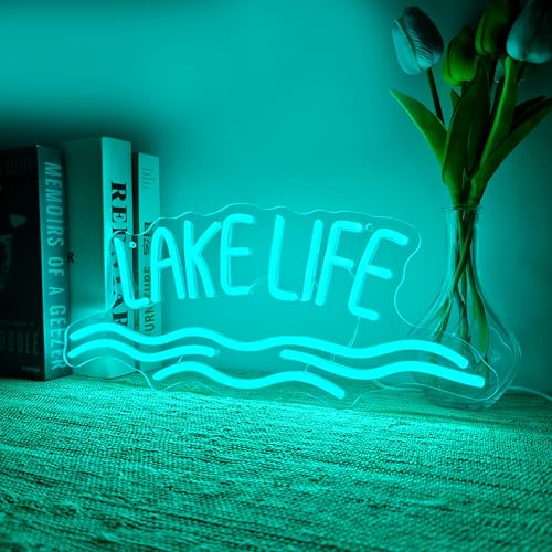 Lumière ondulée bleu aqua avec cette enseigne LED USB réglable