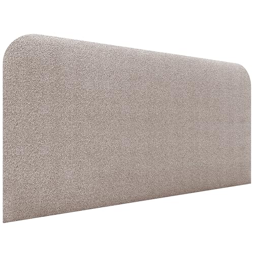 DHOME Cabecero Tapizado Liso Curvo Tela Aqualine 70cm Altura para Pared Acústicos Cabeceros Absorbentes Cabezal Cama Dormitorio (Arena, 145cm)