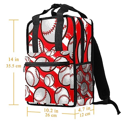 Sac à dos de baseball rouge pour garçons et filles multi-usage - 5