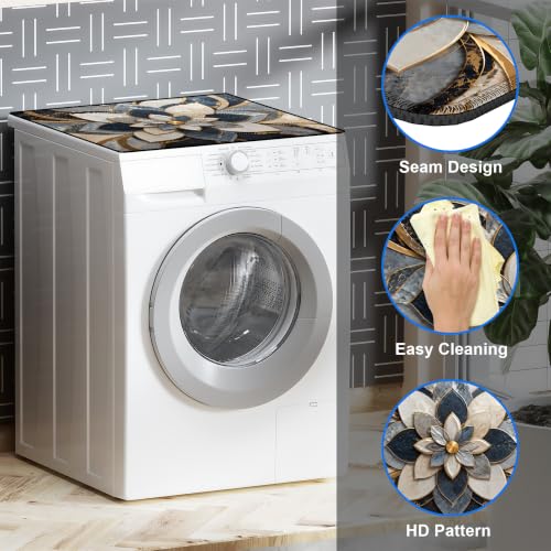 Image of Washer and Dryer Topper for Top,23.6 inch x 19.7 inch Washer Dryer Countertop Mat, Waterproof & Anti-Slip Dryer Top Protector Mat (Floral Geometry, 23.6x19.7inch)