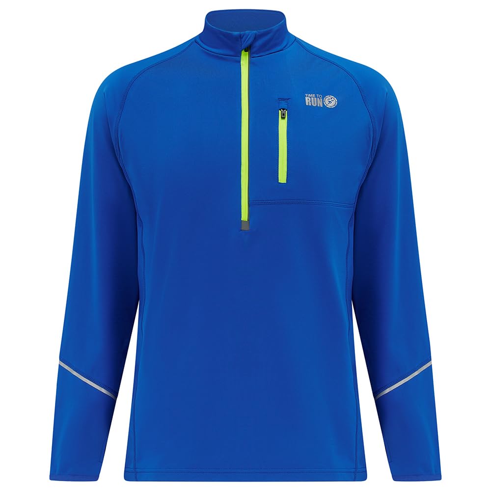 Time To Run Thermique Quick Dry Haut à Manches Longues pour Courir l'hiver avec Une Fermeture Éclair à l'encolure pour Hommes