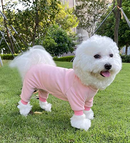 HuaLiSiJi Hundepyjama Kleine Hunde Schlafanzug,Elastisch und Bequem Weich und Warm Einfach an und Auszuziehen für Kleine und Mittelgroße Hunde Geeignet (XXL, Rosa)