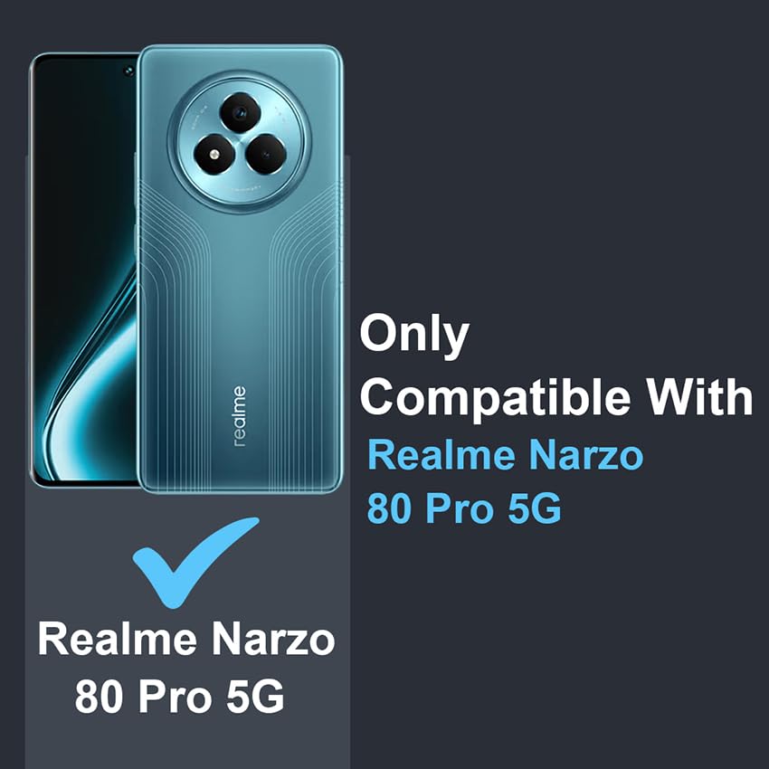 Image of Fashionury Liquid Silicon Back Cover for Realme Narzo 80 Pro 5G | Camera Protection | Anti-Fingerprint | Inner Velvet Fabric | Ultra Slim Case (Blue)