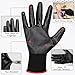 ENPOINT Black Nitrile Coated Work Gloves - 12 Pairs Black Nitrile Heavy Duty Work Gloves for Men & Women, Reusable Firm Grip Mechanic Gloves for Men Work, Gardening, Construction Tools, Medium