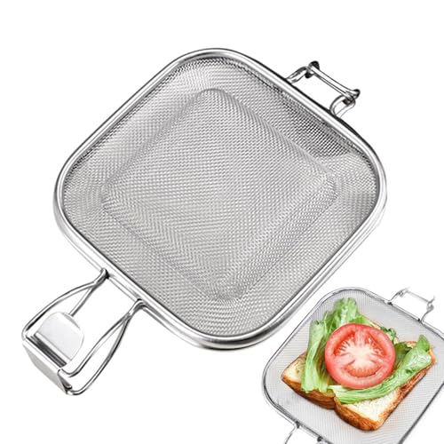 Tostadora con prensa para sándwiches - Clip para parrilla para hornear de acero inoxidable 304 | Herramienta de cocina para horno de pan tostado | Bandeja para tostar sándwich, aparato de cocina,