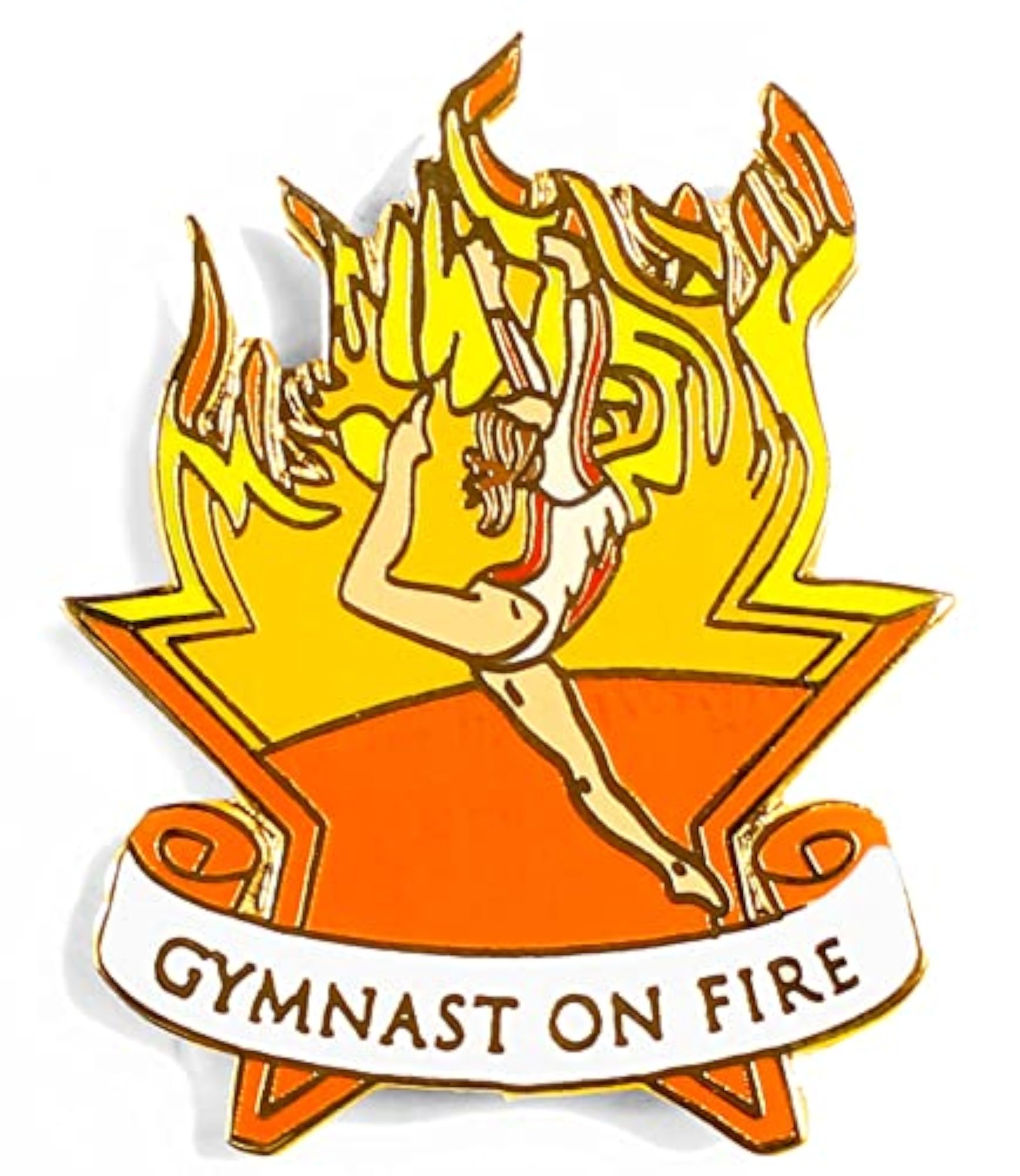 Gymnast on Fire Enamel Pin, Sports Accessory