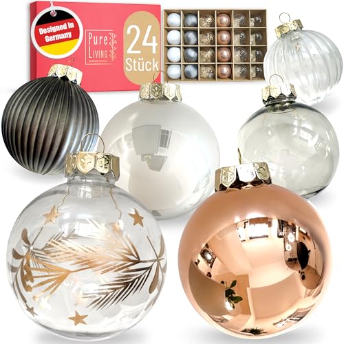 Weihnachtskugeln im wunderschönen Handwerk-Design - 24-TLG. Set mit...