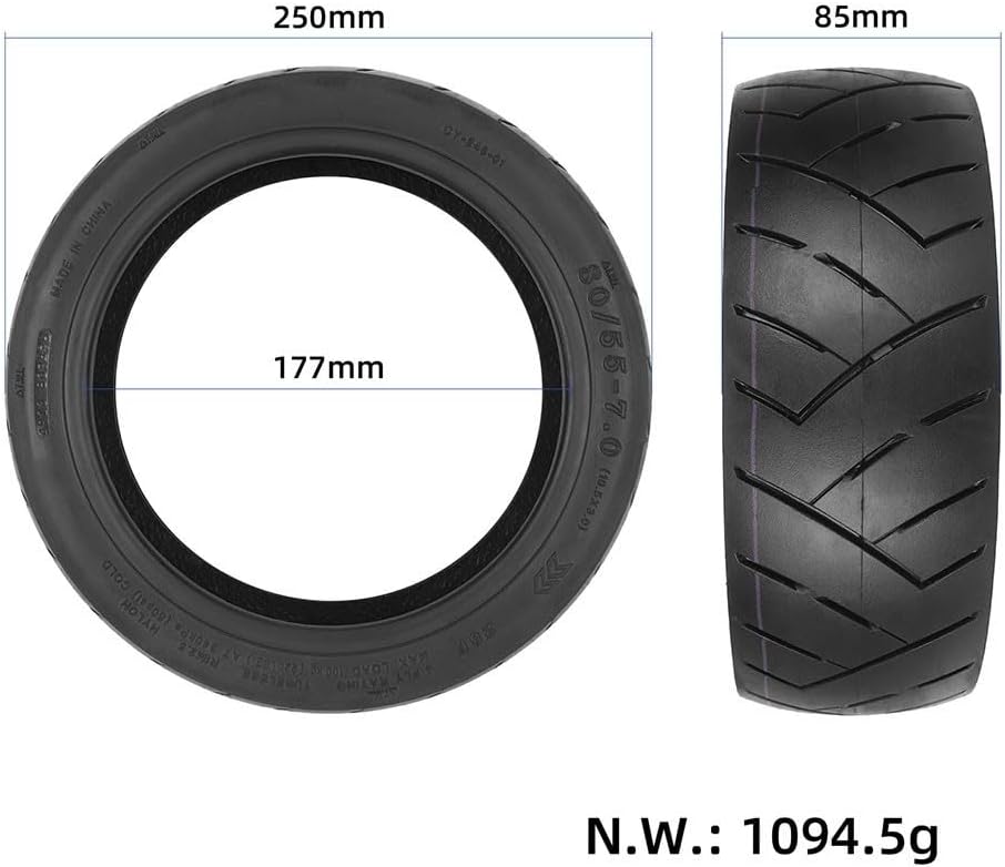 80/55-7.0(10.5 * 3.0) Self Repairing Tire for Segway P65D Electric Scooter, Puncture proof Vacuum Road Tire Replacement Part(Self-repair)