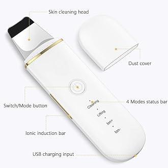 Blackhead Remover, Skin Scrubber Face Spatula, Ultrasonic Skin Scrubber Pore Cleaner, White Heads Remover Black Head Remover, Comedones & Blackhead Extractor Tool, Skin Spatula Facial Cleanser Machine