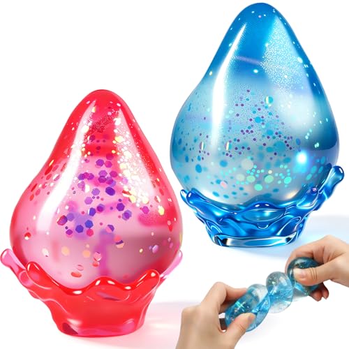 2 Pack Water Drop Squishy Toys, Sensory Fidget Toys Stress Cube for Anxiety Stress Relief, Squishy Stress Balls for Kids & Adults Slow Rising Calming Toys for Autism & ADHD Party Favors Gifts