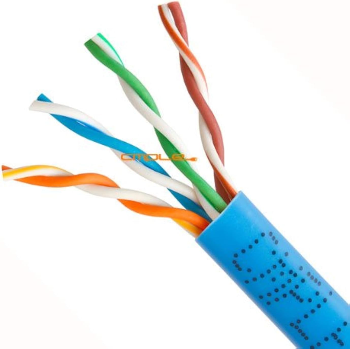 Cmple Cat5e Bulk 1000ft Plenum Ethernet Cable Blue - Copper Clad Aluminum (CCA)