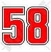 MARCO SIMONCELLI 58 Course de motos, 100mm Vinyl Sticker, Autocollant