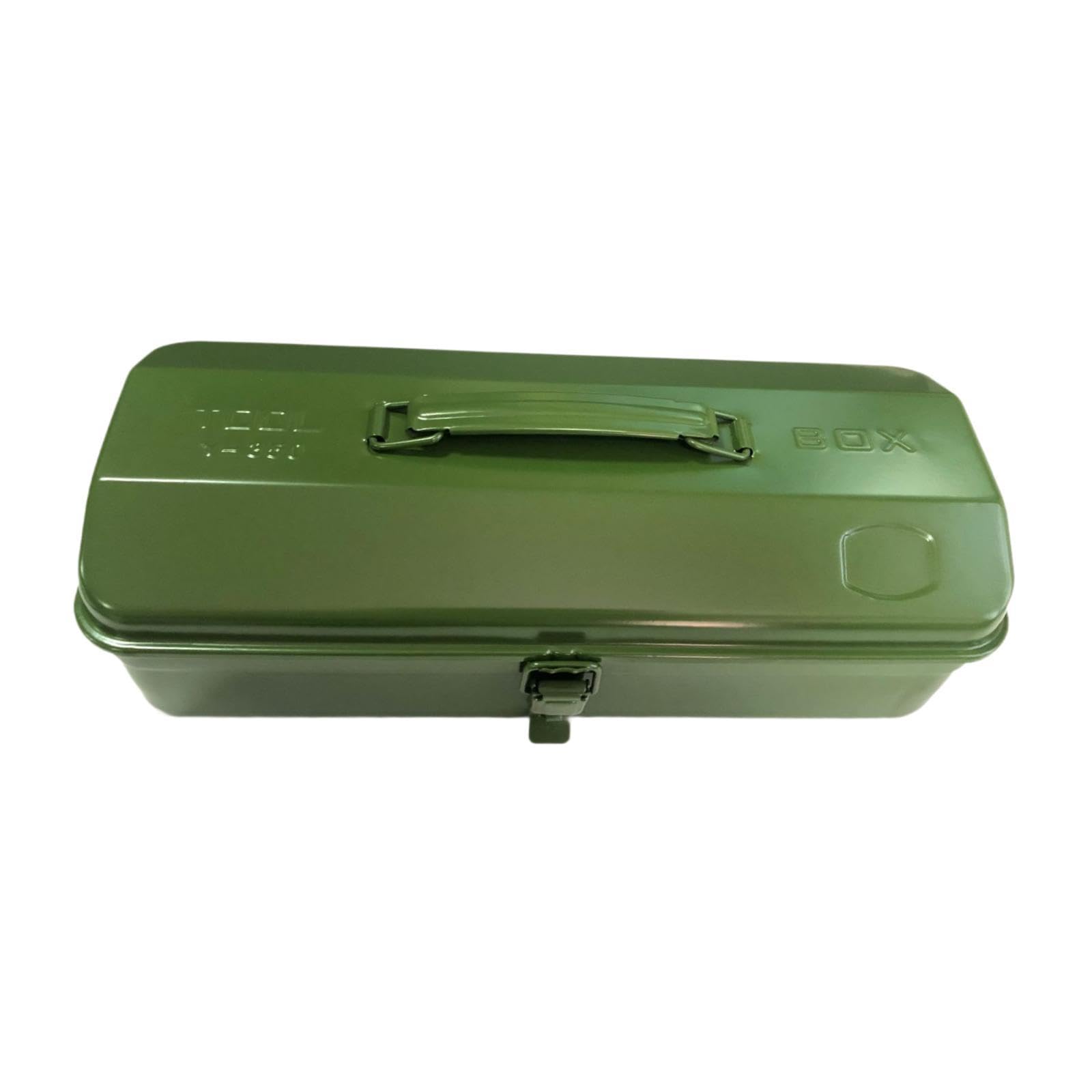 perfk Caja de herramientas de metal Caja de herramientas vacía Talleres de garaje Baúl de herramientas Multiusos Cerradura con asa Estuche de herramientas, Verde