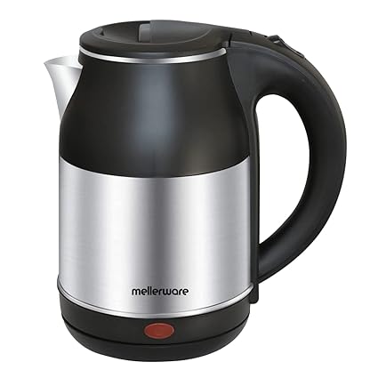 Mellerware Electric Kettle, 1.8L MWEK 02- 1350Watt (, Silver/Black), Small