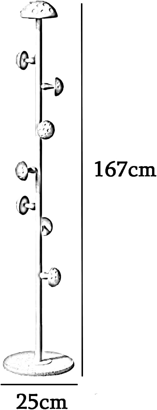 Coat Rack Stand for Children, Metal Freestanding Garment Rack with 8 Mushroom Hooks, Blue