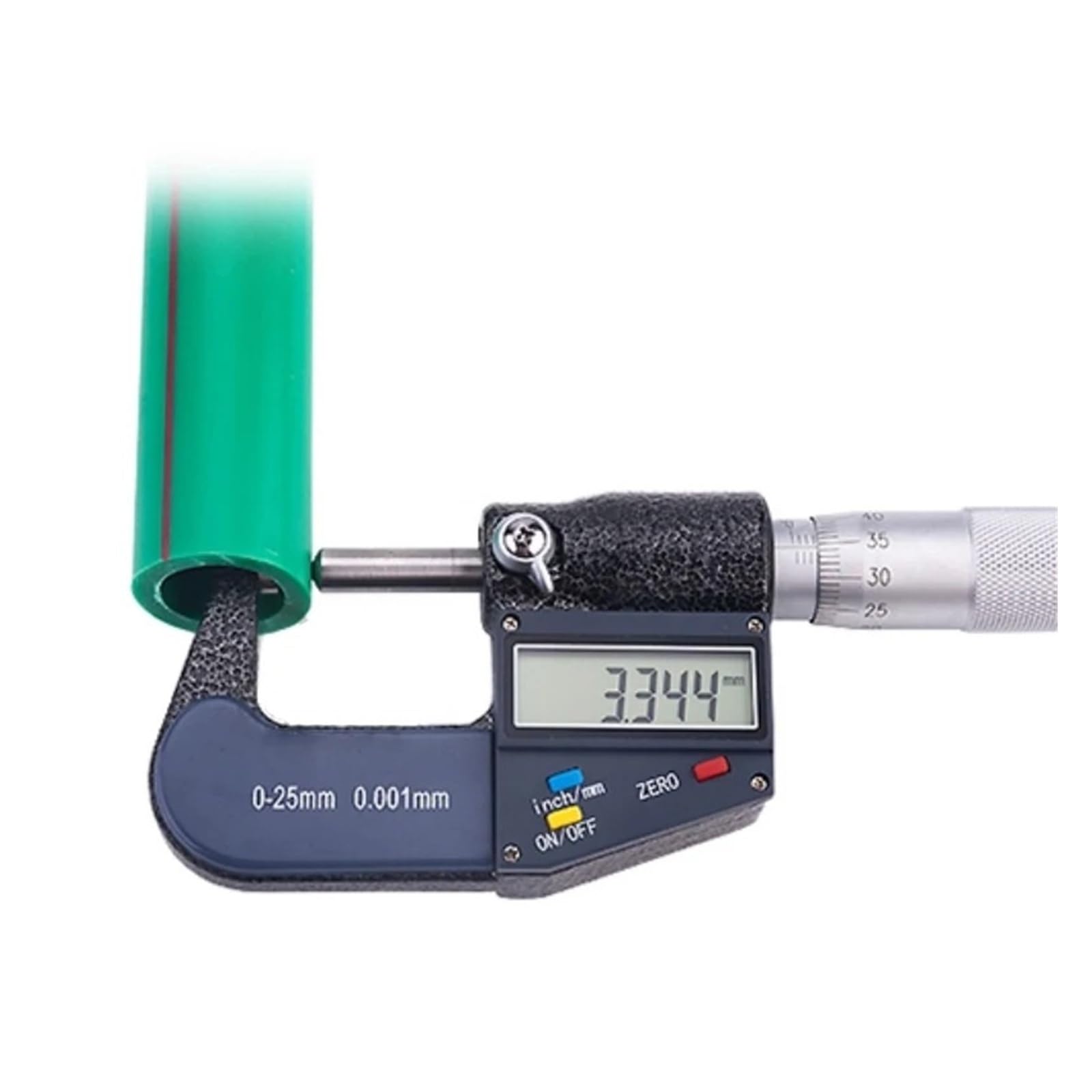 Mikrometr cyfrowy 0-25 mm z płaską głowicą i podwójnym grotem, 60 stopni i 30 stopni Niski błąd(Round)