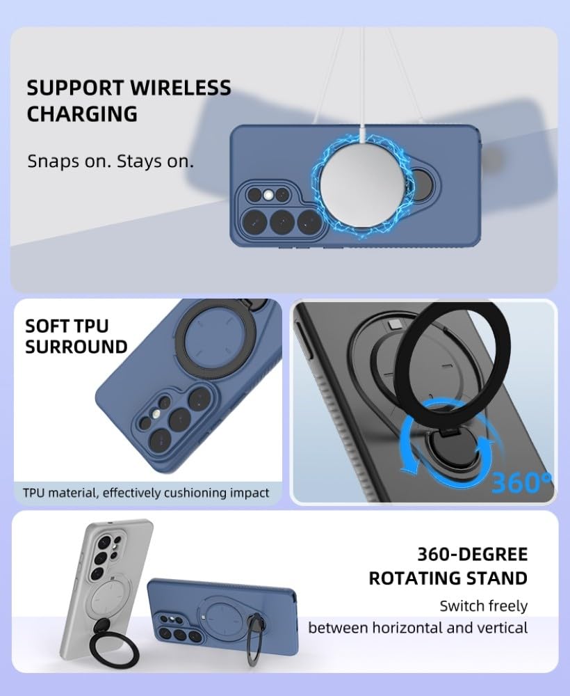 Generic etui kompatybilne z Xiaomi Redmi Note 15 4G (kolor: czerwone wino) etui obrotowy metalowy pierścień stojak silikonowa osłona