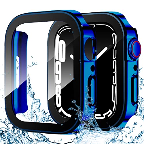 【強化版】ELYBYYLE for Apple Watch ケース 40mm 44mm 防水ケース IP68完全防水 バンド 水泳・スポーツ専用 ガラスフィルム 一体型 apple watch 用 カバー アップルウォッチ ケース 全面保護 耐久性 傷防止