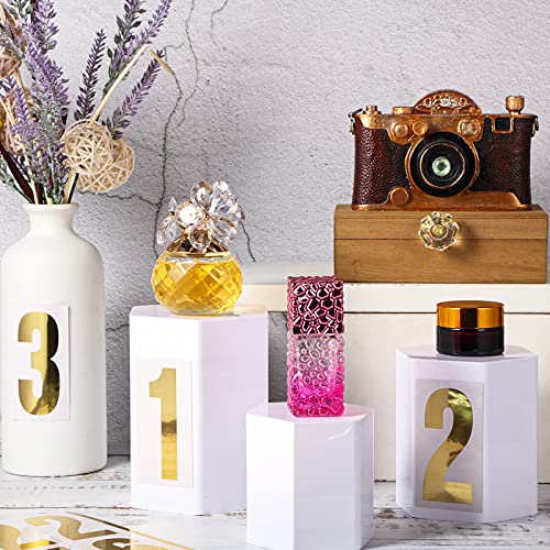 Image of Tenare 96 Pcs Vinyl Number Stickers 0-9 Reflective,3 Inch,Gold in White