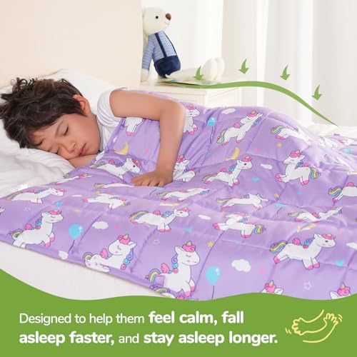 Image of Sivio Weighted Blanket 3lbs, Small Cooling Heavy Blankets, Soft Breathable Weighted Throw Blanket for Sleep, Washable, 36 inchx48 inch-3lb, Purple Pony Pauly