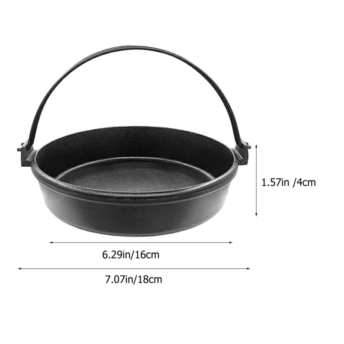 Negra Olla de Japonesa Caliente Hierro Fundido Antiadherente para Hogar