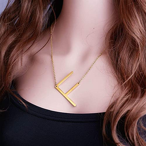 Image of Yellow Chimes Fashion Stainless Steel Gold Plated Initial Letter Pendant for Women and Girls