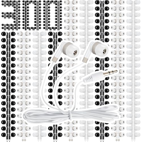 Image of Kigeli 300 Packs Wired Earbuds Bulk, Black,White,Grey