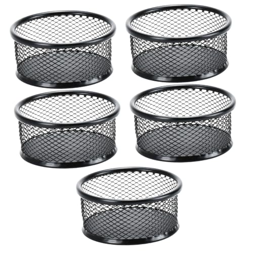 Alipis 5pcs Box Office Supplies Binder Holder for Desk Paperclip Holder for Desk Wire Mesh Storage Paper Clip Holder