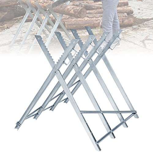 LARS360 Chevalet de sciage en métal - Pliable - Fendeur de bois de chauffage - Avec poignées - Pour haches - 150 kg