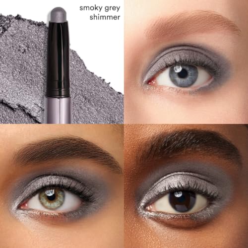 Image of Julep Eyeshadow 101 Cream-to-Powder Waterproof Eyeshadow Stick - Smoky Grey Shimmer - Long-Lasting, Buildable, Crease-Proof, Cruelty Free, Shimmer Finish with Built-In Smudger
