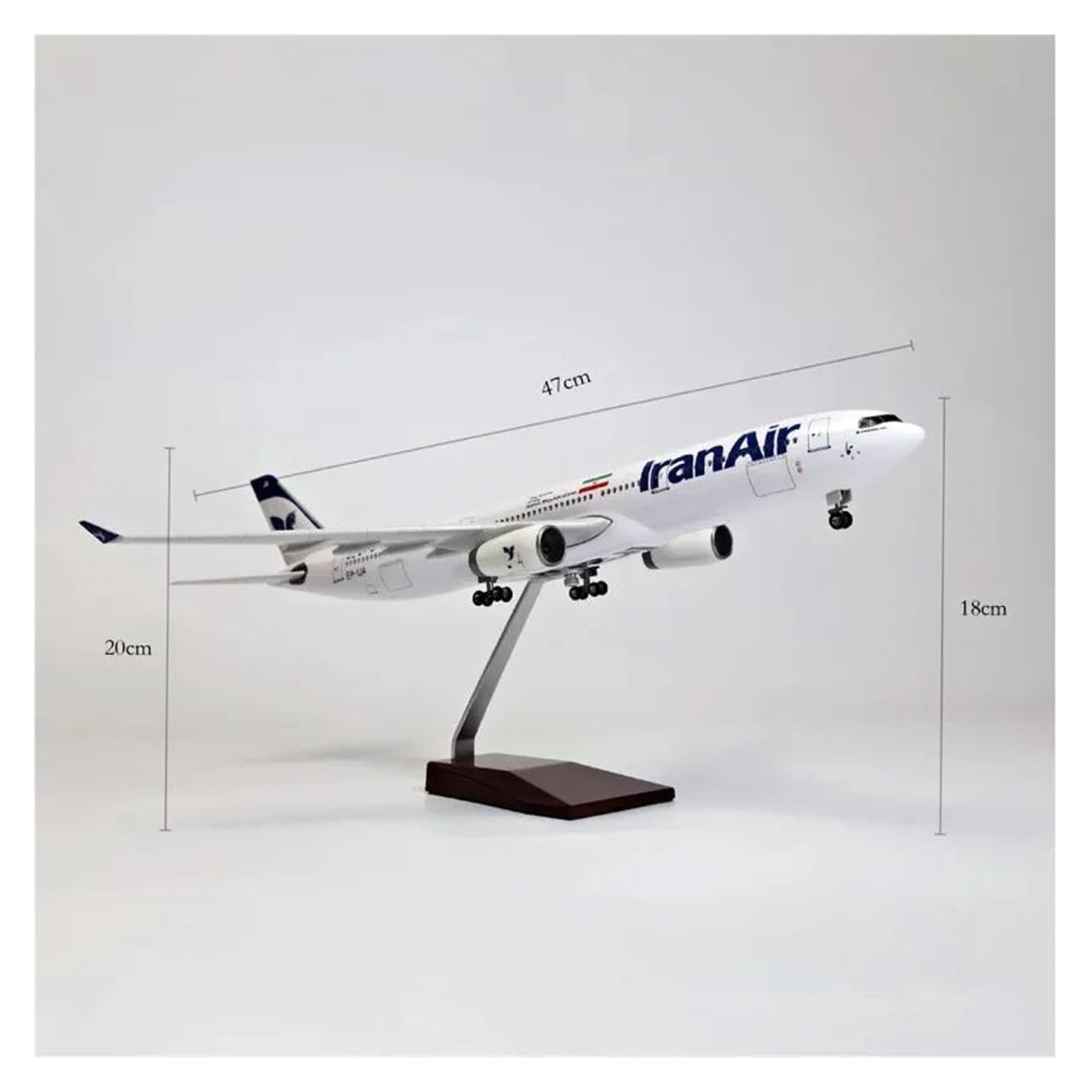 Aereo in Metallo pressofuso 1/135 per Asia Iran Air 330 Collezione in Resina pressofusa Display con Base Decorazioni per la casa Modello di aeroplani per Raccolta ed Esposizione (Senza Luce)