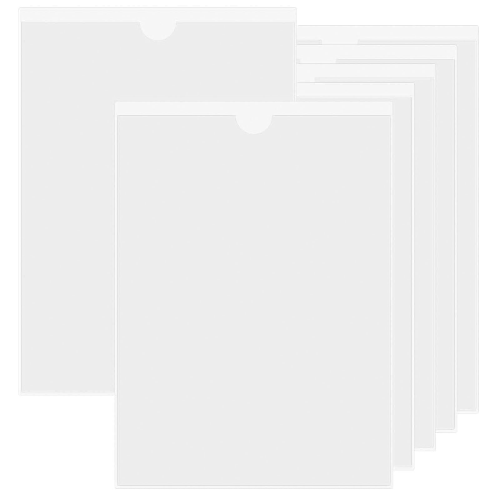 A4 Adhesive Vertical Plastic Card Sleeves-6 Pcs Card Plastic Pocket Holder,Waterproof Clear Pockets for Home, Office, School and Travel(Inside Size:21 * 29.7cm)