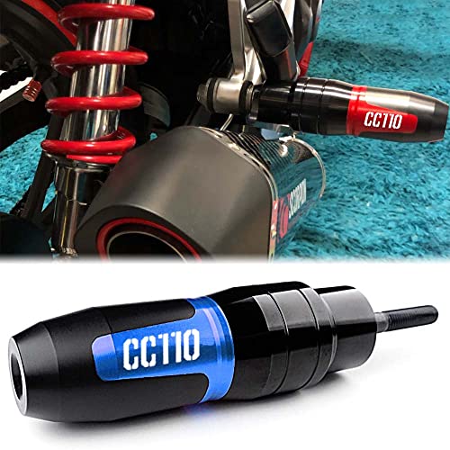 Aveko クロスカブ110 For ホンダ Cross Cub 110 CC110 2018-2022オートバイCNCアクセサリーフレームスライダー落下保護エキゾーストスライダークラッシュパッドスライダーロゴ付き ブルー