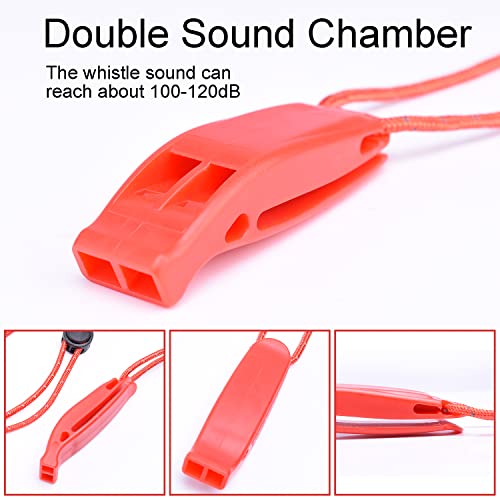 4-Pack-Emergency-Whistles-Loud-Shrill-Safety-Whistle-with-Reflective-Lanyard-for-Outdoor-Climbing-Hiking-Camping-Fishing-Boat-Kayak-Life-Vest-Jacket-Boating-Water-Survival-Rescue-Signaling-Orange