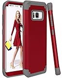 Galaxy S8 Plus Case, SAVYOU Dual Layer Hybrid Shock Absorbing Rungged Protective Case with Hard PC + Soft Silicone Bumper cover for Galaxy S8 Plus Red