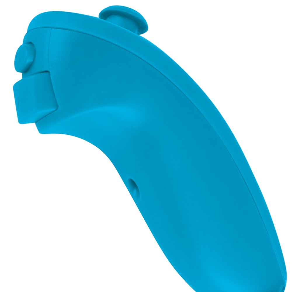 AFUNTA Nunchuck Controlador Gamepad para Nintendo Wii U, 2 Packs Reemplazo Mando para Wii U Videojuego - Azul Claro