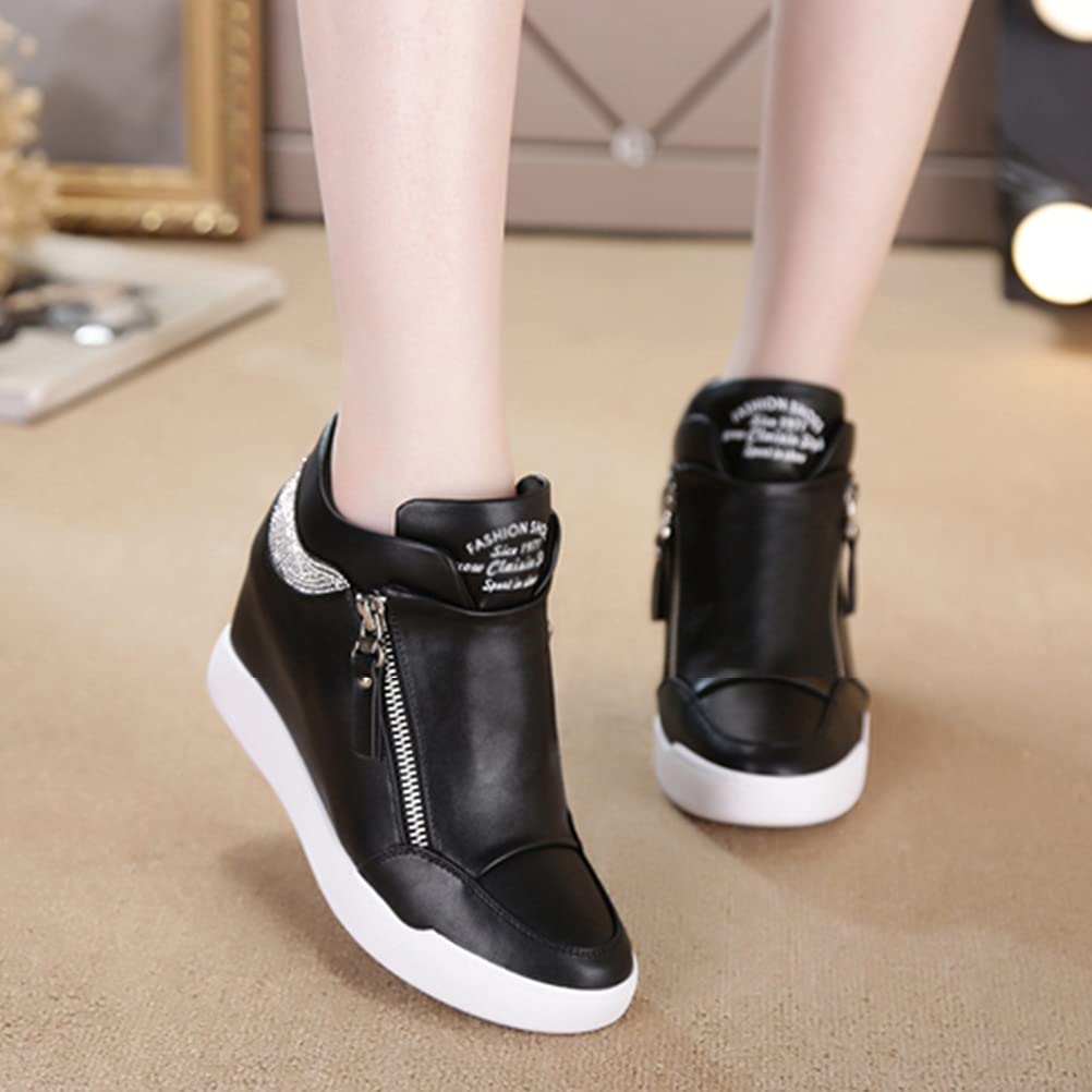 Scarpe da Ginnastica da Donna Scarpe con Tacco a Zeppa Scarpe Sportive Casual Altezza Crescente Scarpe da Ginnastica Sportive Sollevamento Interno Sneakers Alte 4.5 cm