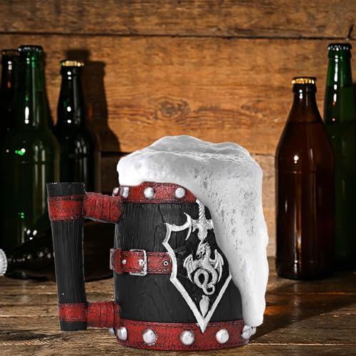 Chope à bière en fût de 600 ml et verres de style médiéval vintage
