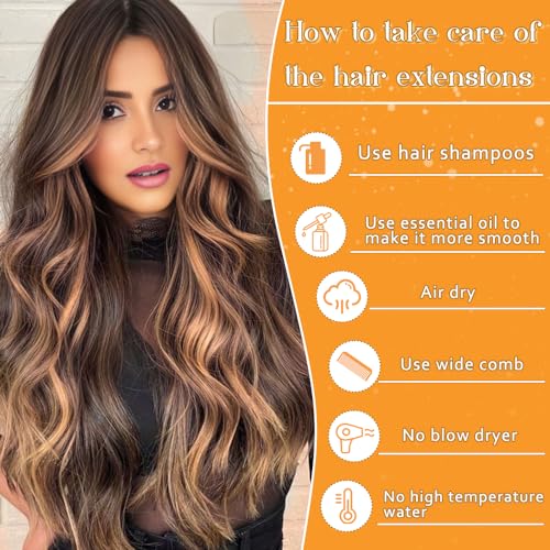 Image of YDDM Tape in Hair Extensions, 40Pcs 24 Inch Balayage Dark Brown to Chestnut Brown Straight Seamless Invisible Tape in Hair Extensions Human Hair(2 /2 /6#, 24 Inch, 40pcs)