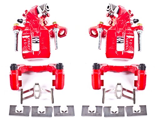 Power Stop Rear S3298 Pair of High-Temp Red Powder Coated Calipers for Acura CSX 2006-2011, Acura ILX 2013-2018, Honda Civic 2006-2015 [Model Specific]