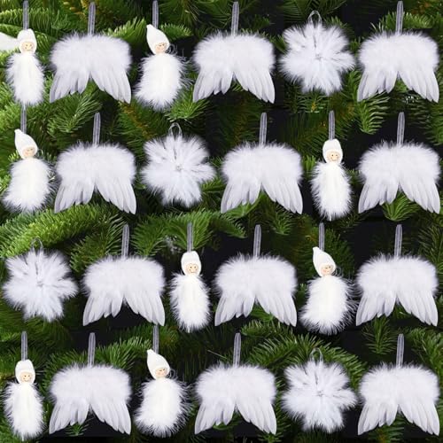Forbabe 24 Stück Christbaumschmuck Weiß, Weihnachtsbaum Deko Weiß...