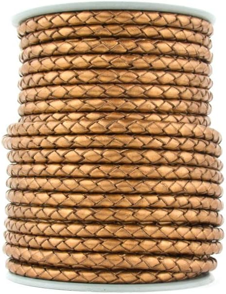 Round Bolo Leather Cord 4.0 MM (Brown Metalic, 10 Meter)