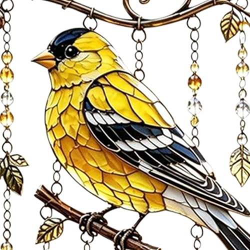 Carillon de viento de pajaros elegante con campanas de hierro artesanales 8