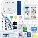 Cruise Ship Essentials 2026 - Complete Cruise Must Haves Kit with Cruise-Safe Non-Surge Power Strip, Adjustable Lanyards, Magnetic Hooks, Luggage Tags & Reusable Towel Bands for All Cruise Lines