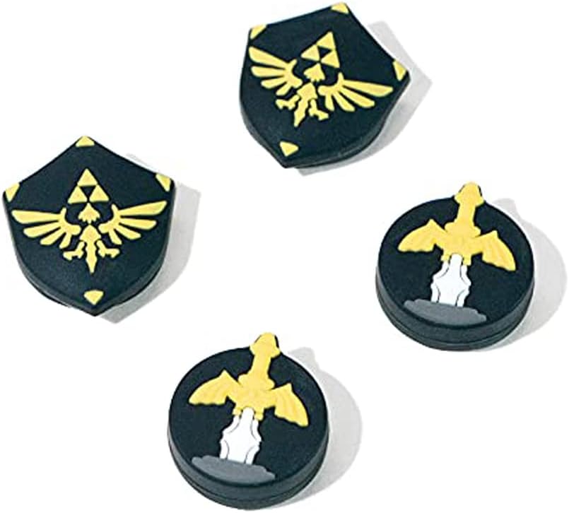 PERFECTSIGHT Cute Switch Thumb Grip Caps Compatible with Nintendo Switch OLED Lite Console, Kawaii Soft Silicone Analog Stick Button Cover for NS Joycon Controller, 4PCS Joystick Cap (Skyward Sword)