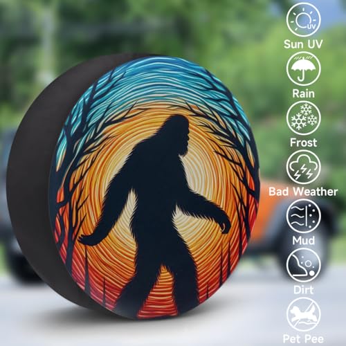 Rv Spare Tire Cover Wheel Bigfoot Galaxy Tire Covers Wheel Protectors Universal Fit for Camper RV SUV Truck Travel Trailer Accessories Waterproof Cover 15 inch for Diameter 27-29in by FengQuGou - Image 3