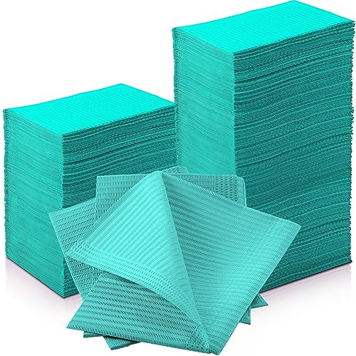 Newwiee 750 Pcs Disposable Dental Bibs Bulk Waterproof 13x18, Green