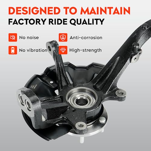 Front Left Steering Knuckle & Wheel Bearing Hub Assembly for Ford Fusion 2006-2012, Mercury Milan 2006-2011, Lincoln MKZ 2007-2012, Zephyr 2006, 698-409 698409, Driver Side by Aeagle - Image 3