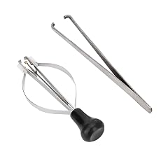 Professional Red Watch Repair Tool Kit - Hand Puller Remover Set with 10 Plastic Dies Durable Alloy Steel
